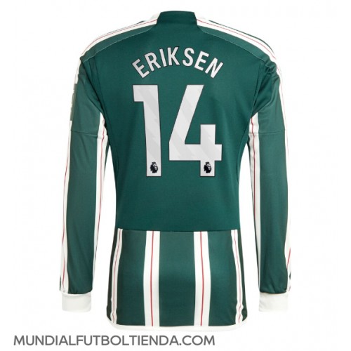 Camiseta Manchester United Christian Eriksen #14 Segunda Equipación Replica 2023-24 mangas largas